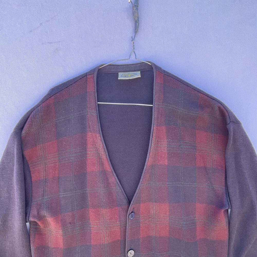Vintage Aklanda 100% Wool Cardigan Grandpa sweater Knit Australian Made sz Large - Picture 4 of 11